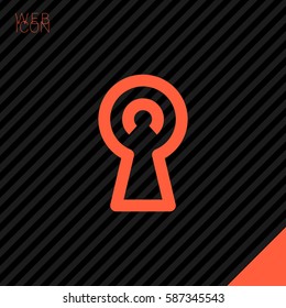 Lock isolated minimal single flat linear icon. Keyhole line vector icon for websites and mobile minimalistic flat design