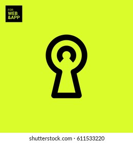 Lock isolated minimal single flat linear icon. Keyhole line vector icon for websites and mobile minimalistic flat design