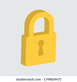 bloqueo del vector de iconos isométricos	 firmar