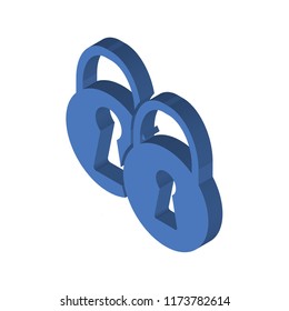 Lock isometric left top view 3D icon