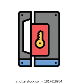 lock with key color icon vector. lock with key sign. isolated symbol illustration