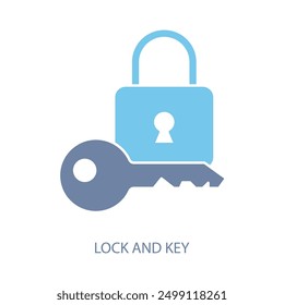 lock and key concept line icon. Simple element illustration. lock and key concept outline symbol design.