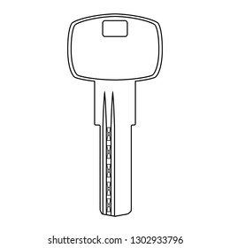 lock key contour isolated on white background variant 3