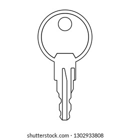lock key contour isolated on white background variant 4