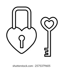 lock and key in doodle style. Elements for decoration design mail posts postcards poster print invitation background backdrop wrapping wallpaper