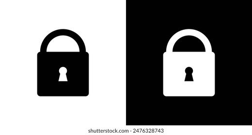 Lock key flat icon sign vector