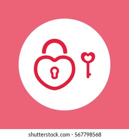 lock and key heart simple icon