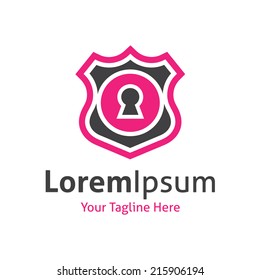 Lock key hole emblem web data shield protection vector logo icon