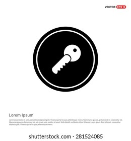 Lock Key Icon - abstract logo type icon - black circle background. Vector illustration