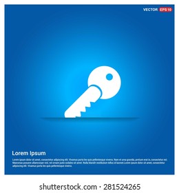 Lock Key Icon - abstract logo type icon - abstract glowing blue background. Vector illustration