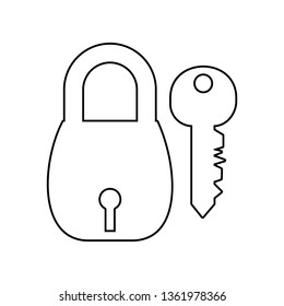 lock and key icon. Element of zoo for mobile concept and web apps icon. Outline, thin line icon for website design and development, app development