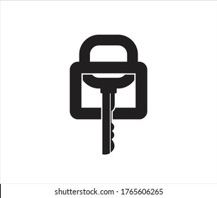 lock and key icon logo	
