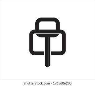 lock and key icon logo	
