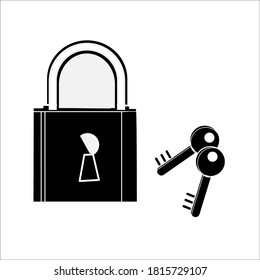 
icono de bloqueo y tecla en un fondo blanco. ilustración vectorial