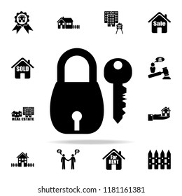 lock and key icon. Real estate icons universal set for web and mobile