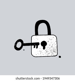 Lock and key icon. Security vector illustration. Website icon.