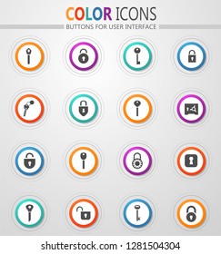 Lock and Key icon set for web sites and user interface