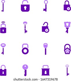 Sperren und Schlüssel-Symbol-Set für Websites und Benutzeroberfläche