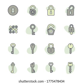 Lock and Key icon set for web sites and user interface