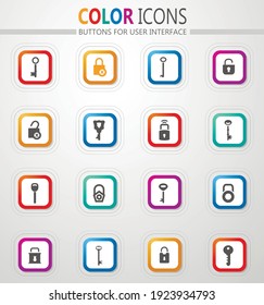Lock and Key icon set for web sites and user interface