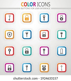 Lock and Key icon set for web sites and user interface