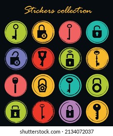 Sperren und Schlüssel-Symbol-Set für Websites und Benutzeroberfläche