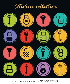 Juego de iconos de bloqueo y clave para sitios web e interfaz de usuario