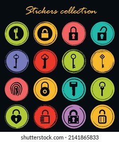 Lock and Key icon set for web sites and user interface