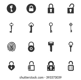 Lock and Key icon set for web sites and user interface