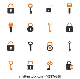 Lock and Key icon set for web sites and user interface