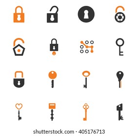 Lock and Key icon set for web sites and user interface
