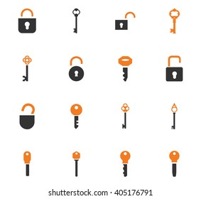 Lock and Key icon set for web sites and user interface