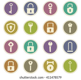 Lock and Key icon set for web sites and user interface