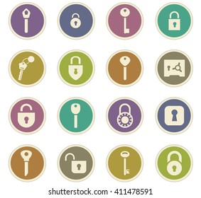 Lock and Key icon set for web sites and user interface