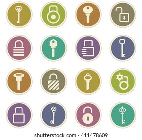 Lock and Key icon set for web sites and user interface