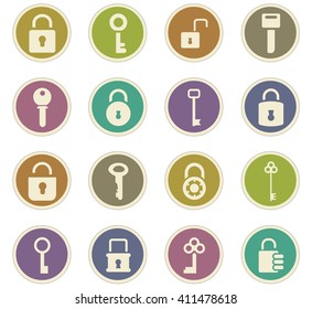 Lock and Key icon set for web sites and user interface