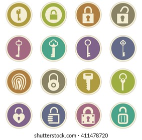 Lock and Key icon set for web sites and user interface