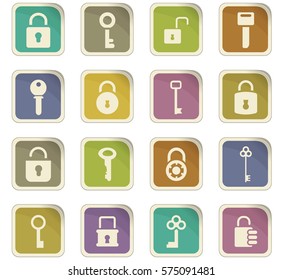 Lock and Key icon set for web sites and user interface