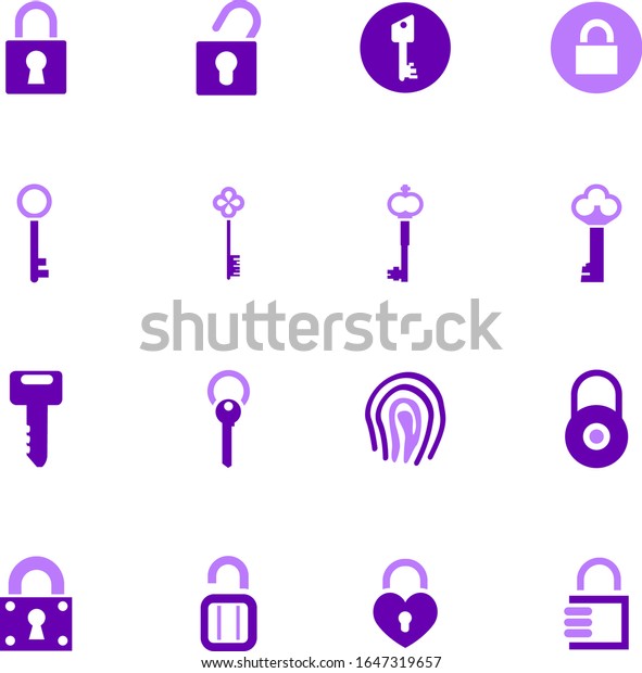 Lock\
and Key icon set for web sites and user\
interface