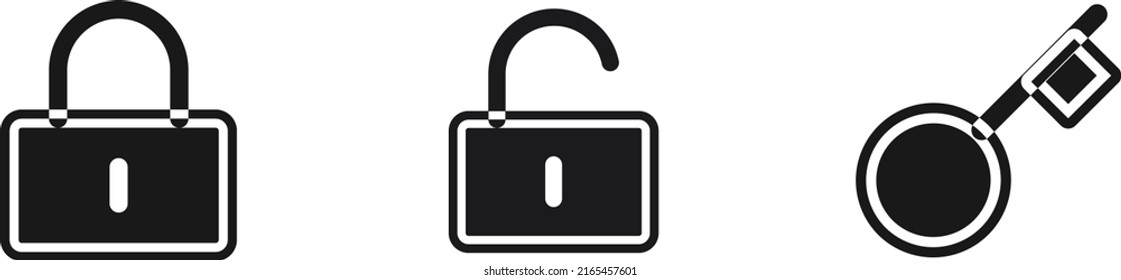 Schloss-Taste Symbol gesetzt. Icon-Vektorgrafik der Website. für Computer und mobile