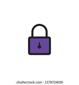 Lock key icon symbol. Security symbol. Colorful
