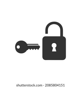 Bloquear y conjunto de símbolos de icono de clave. Abrir y cerrar el candado con el ojo de cerradura. Logo de acceso a la seguridad. Colección de signos de seguridad de la privacidad. Imagen de la ilustración del vector. Forma de silueta negra aislada sobre fondo blanco