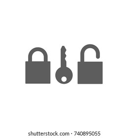 Lock and key icon in trendy flat style isolated on white background. Symbol for your web site design, logo, app, UI. Vector illustration, EPS