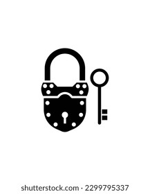 lock with key icon, vector best flat icon.