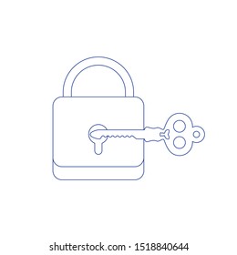 Lock and key. lock with key. Key lock icon. Vector lock icon key. Concept of line icon