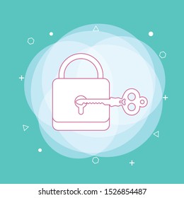 Lock and key. lock with key. Key lock icon. Vector lock icon key. Concept of line icon