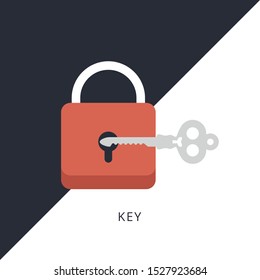 Lock and key. lock with key. Key lock icon. Vector lock icon key. Concept of flat icon