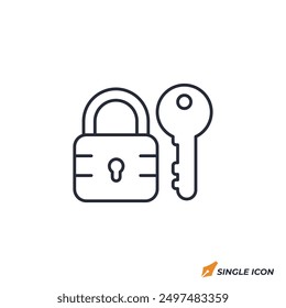 Lock and key icon vector illustration. Lock and key symbol isolated on white background