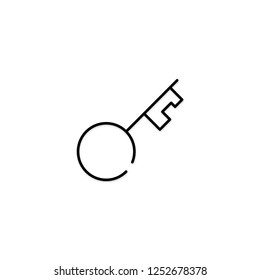 Lock key icon. Web page password sign