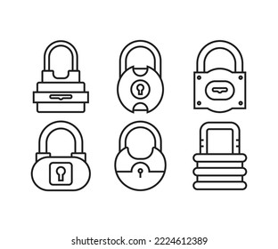 lock and key icons set vector illustration